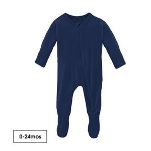 Solid Footie with Zipper in Flag Blue (12-18 Months)